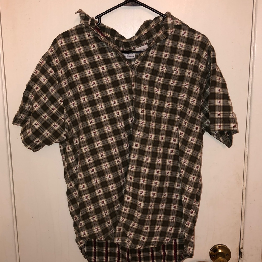 bobbie brooks plaid rose button up